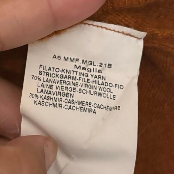 Max Mara Burnt Orange Wool Cashmere Knit Sweater Top Size Small - Picture 4 of 5